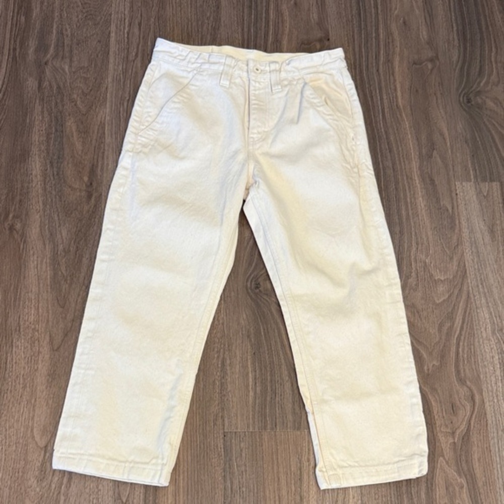 Rapha mechanics crop relaxed fit cream denim jeans 30 x 30